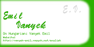 emil vanyek business card